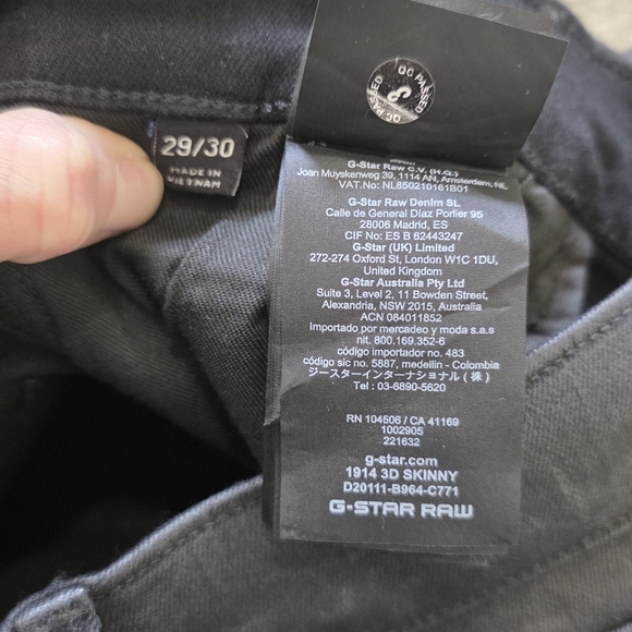 G-Star Raw 1914 3D Skinny Casual Jean Coated Black Womens 29/30 - Picture 11 of 12